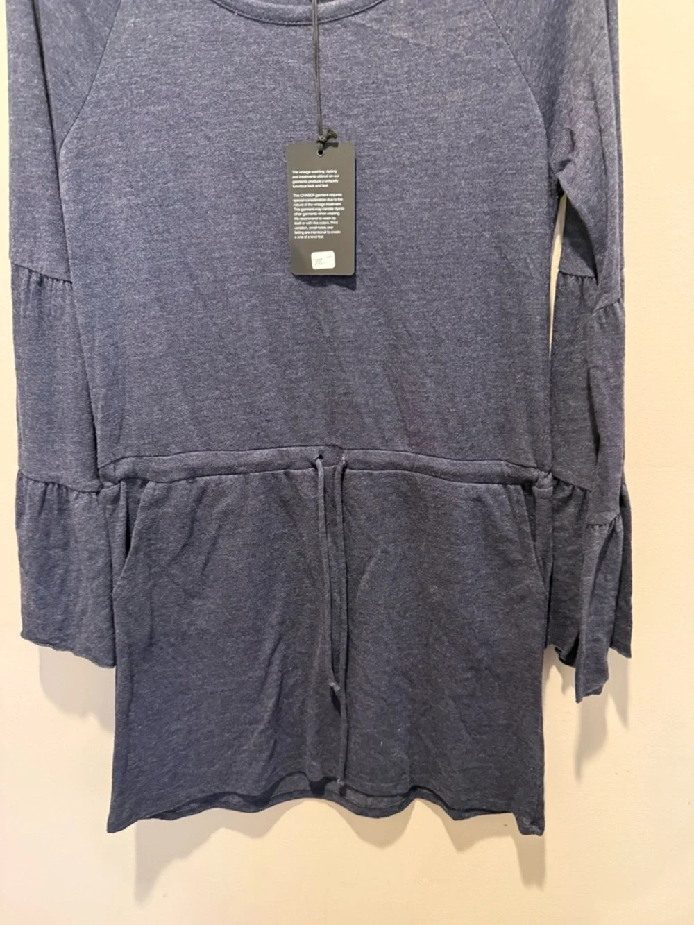 NWT Chaser brand women's navy long-sleeve knit dress - Picture 5 of 7